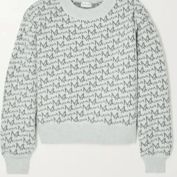 Magda Butrym Gray Patterned Crew Neck Sweater - Picture 1 of 1